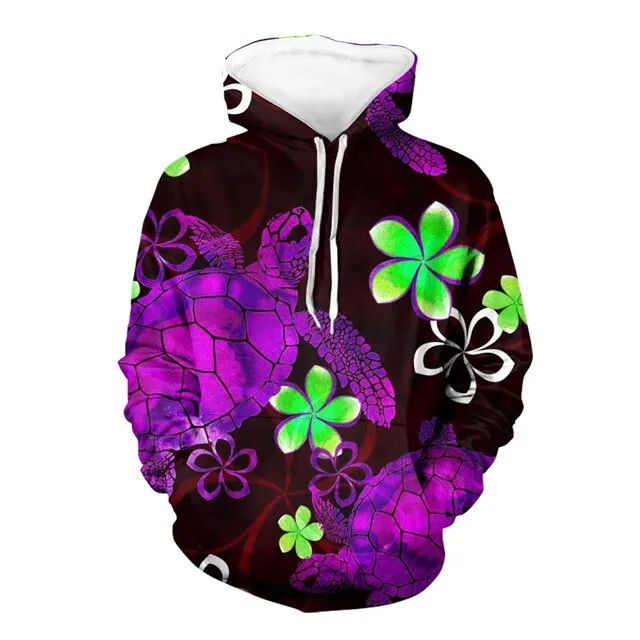 Turtle Pattern Oversize Loose Hoodie