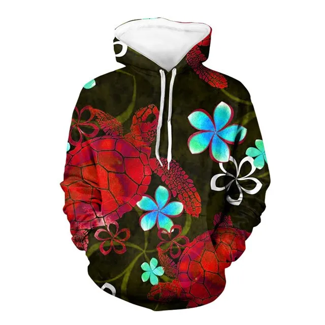Turtle Pattern Oversize Loose Hoodie