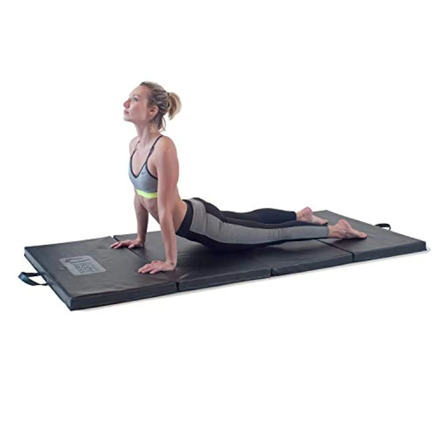 Ultimate Body Press 4350143414 Exercise and Yoga Mat - 6’4” x 3’ x 2” - Four Panel Folding Mat with Premium Materials and Foam - Sized Right for Your Fitness by , Black