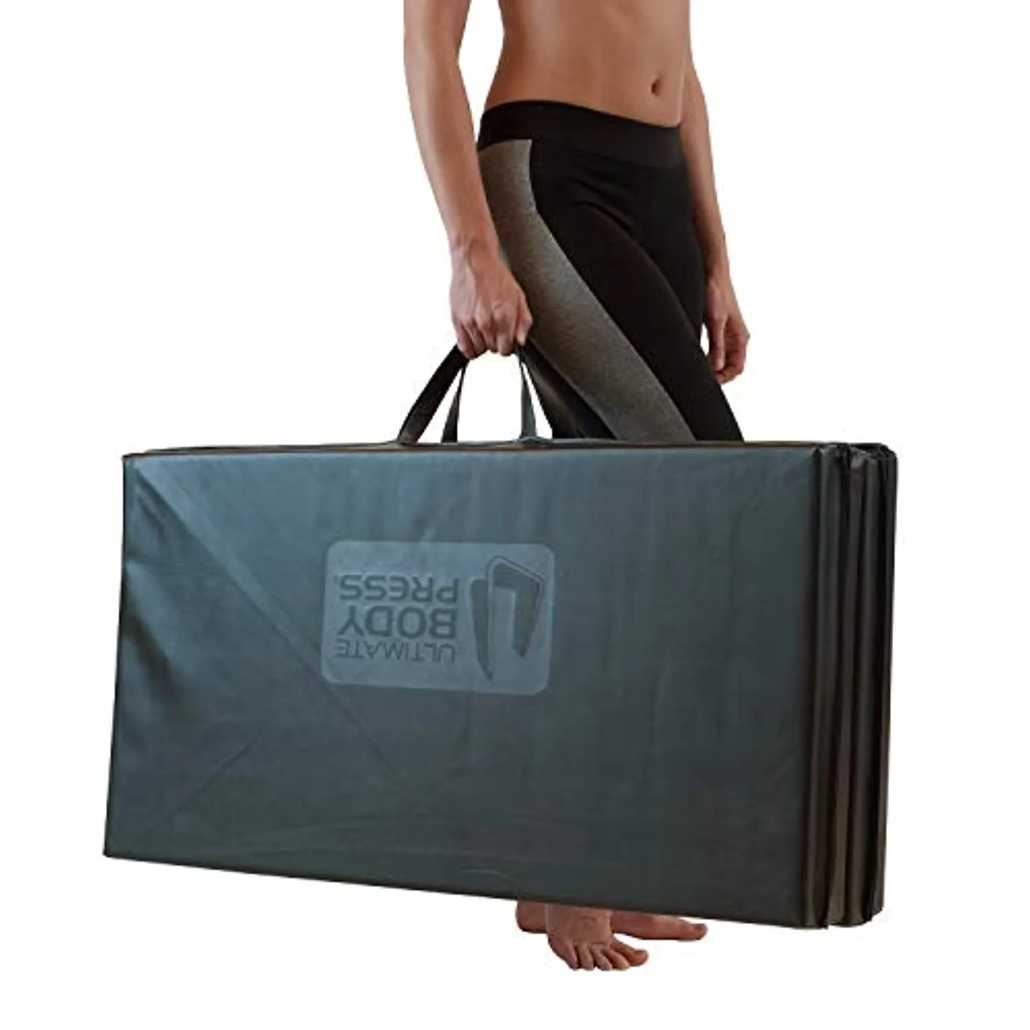 Ultimate Body Press 4350143414 Exercise and Yoga Mat - 6’4” x 3’ x 2” - Four Panel Folding Mat with Premium Materials and Foam - Sized Right for Your Fitness by , Black