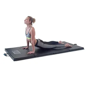 Ultimate Body Press 4350143414 Exercise and Yoga Mat - 6’4” x 3’ x 2” - Four Panel Folding Mat with Premium Materials and Foam - Sized Right for Your Fitness by , Black