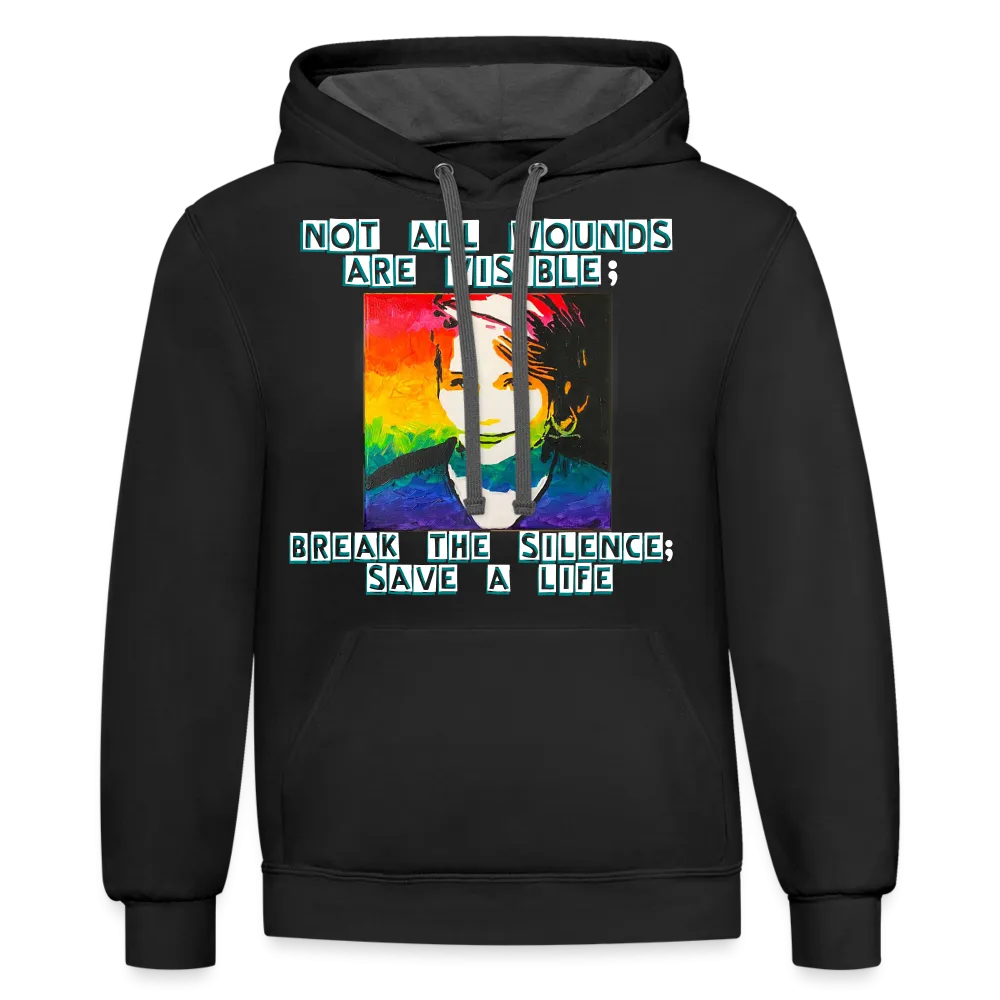 Unisex Contrast Hoodie - Sage Art by Tin Crow Art