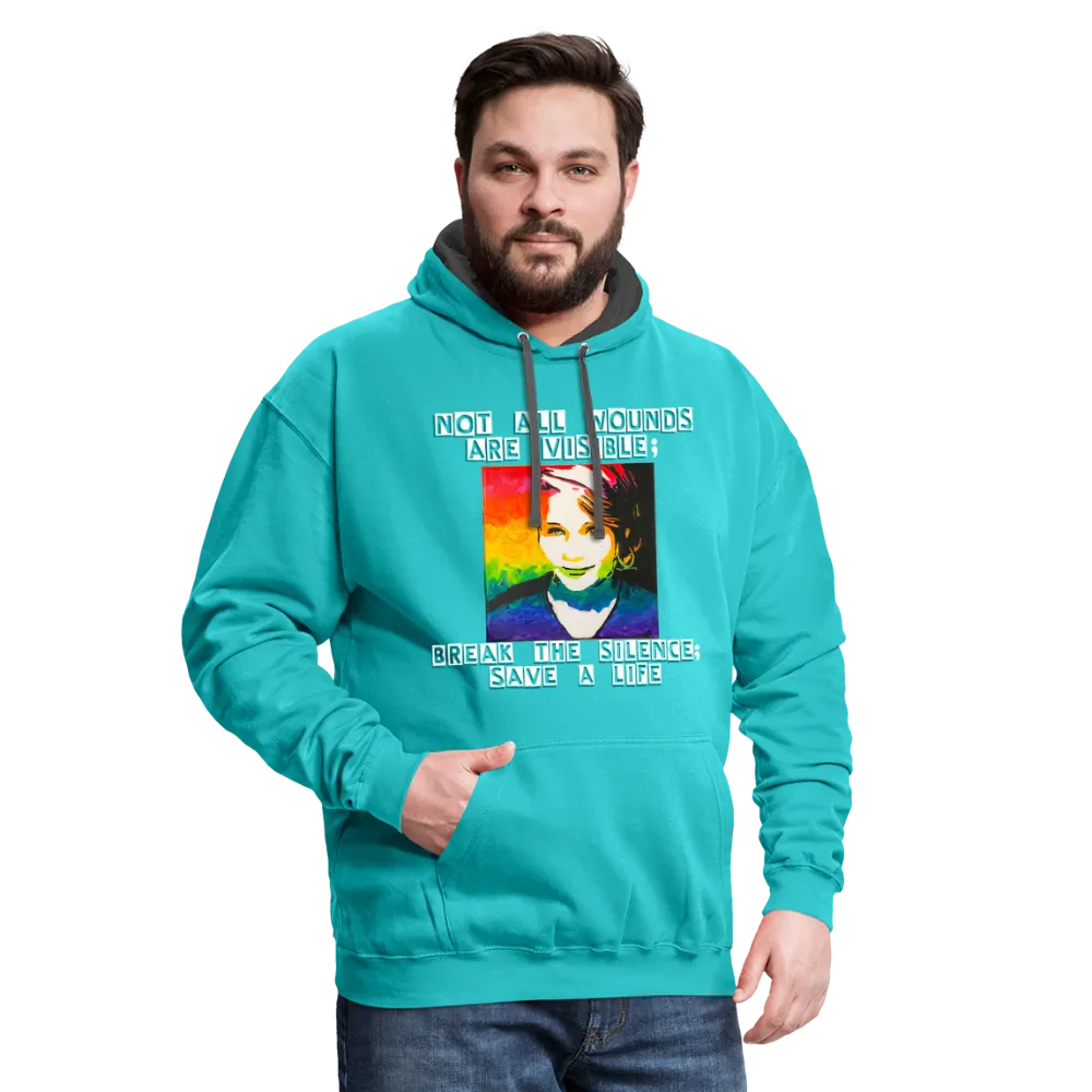 Unisex Contrast Hoodie - Sage Art by Tin Crow Art