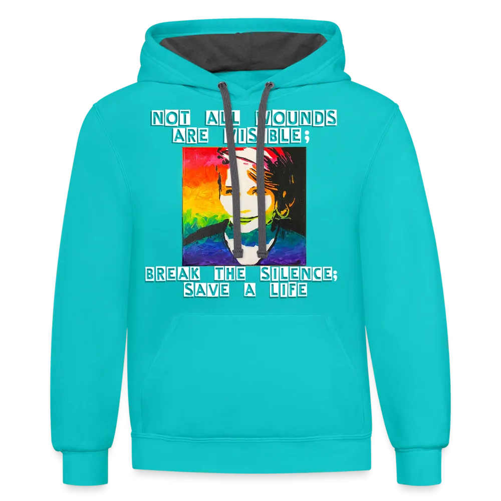 Unisex Contrast Hoodie - Sage Art by Tin Crow Art