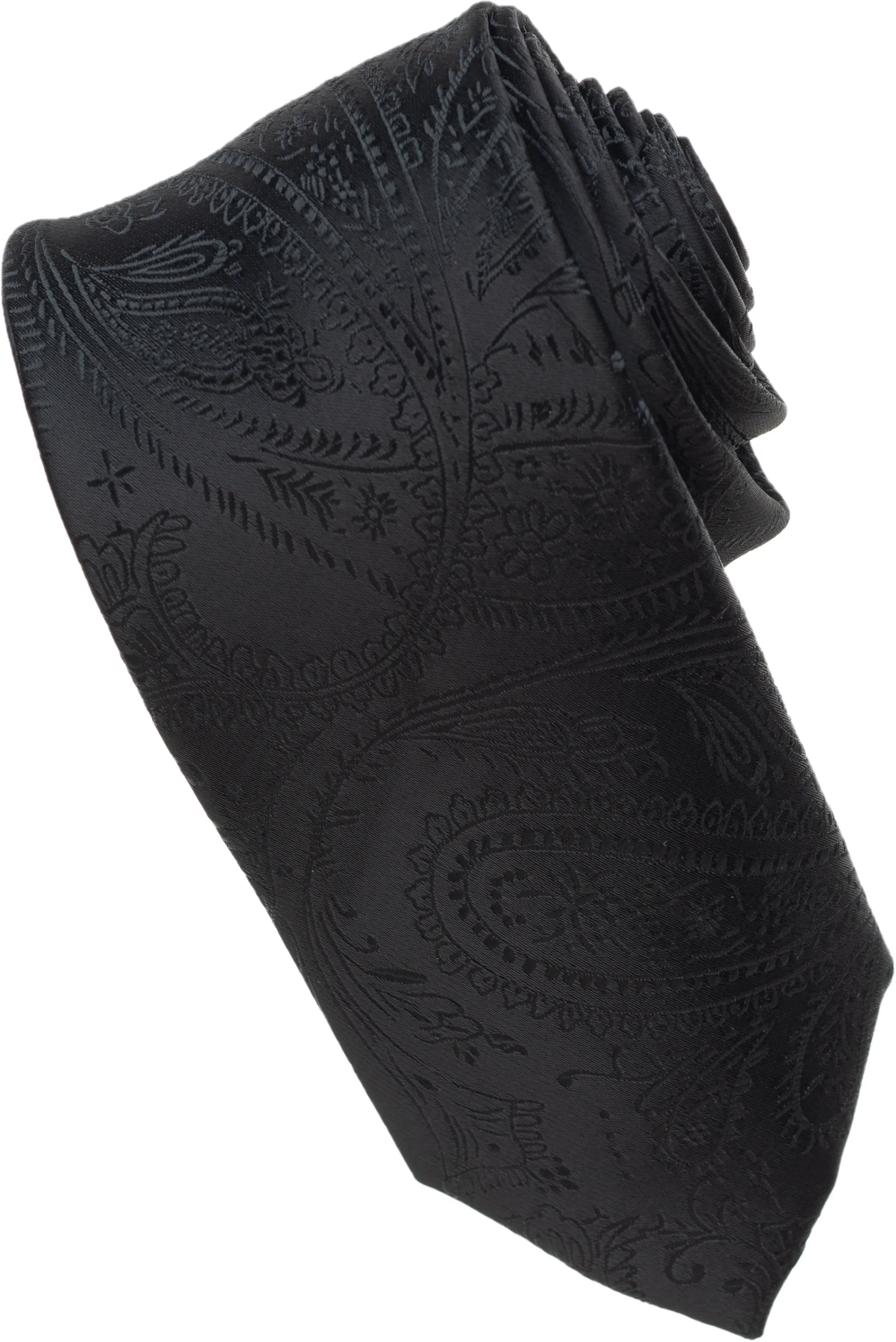 White Paisley Tone on Tone Necktie