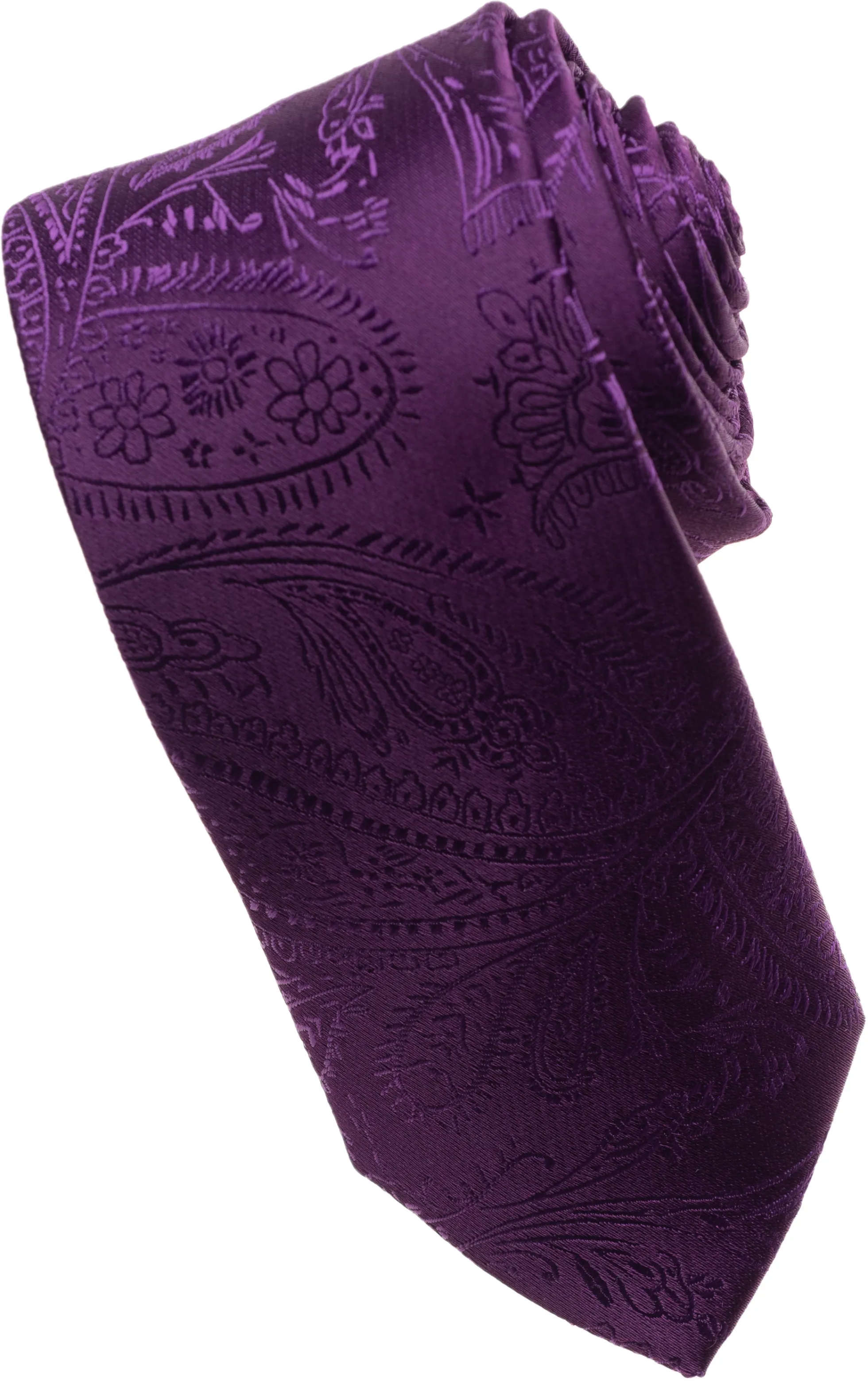 White Paisley Tone on Tone Necktie