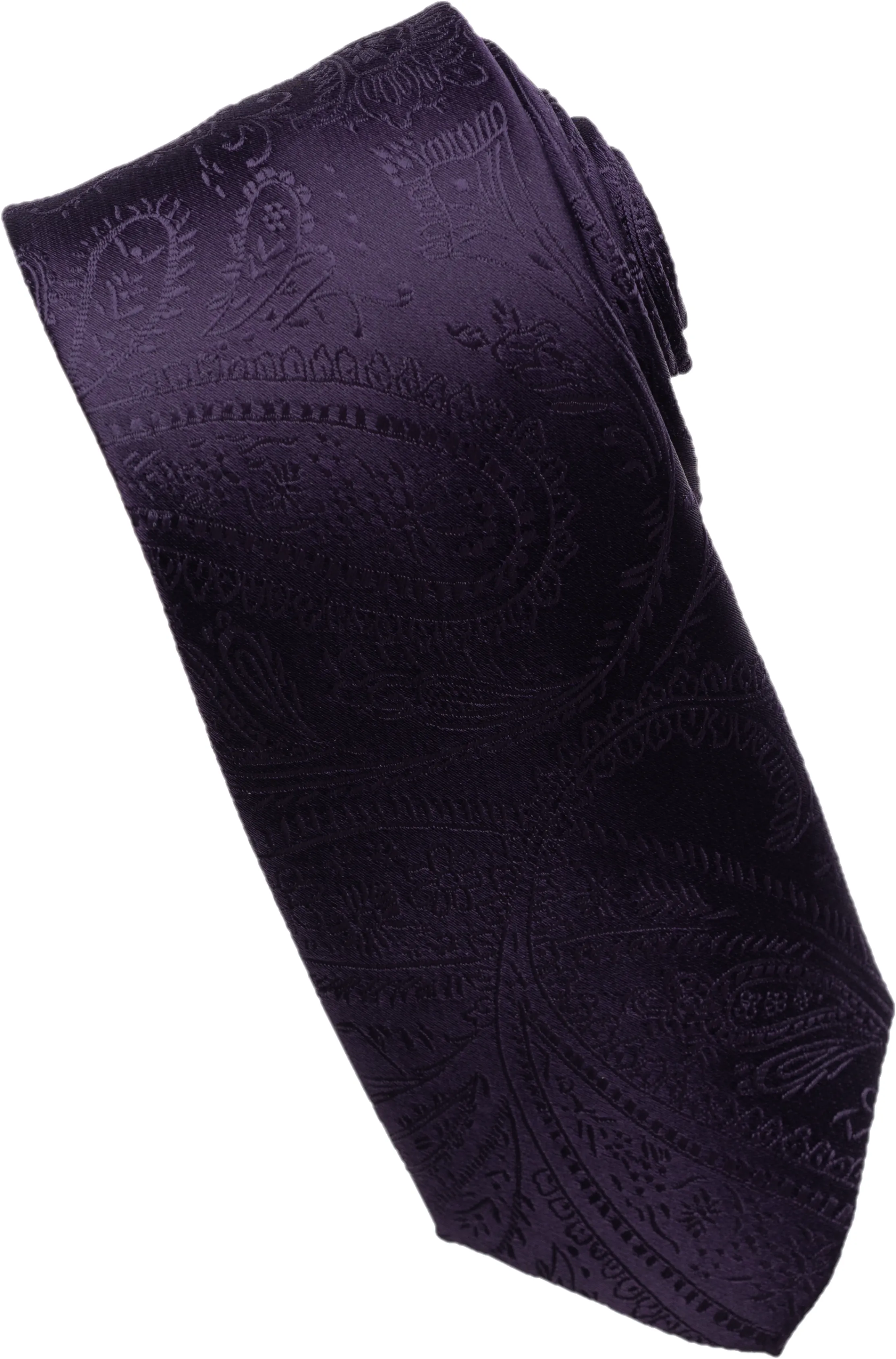 White Paisley Tone on Tone Necktie