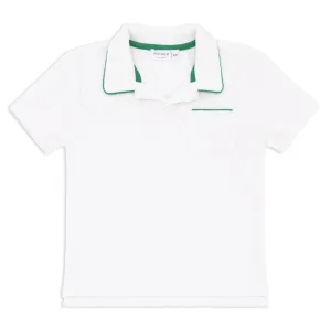 White Terry Polo With Green Trim