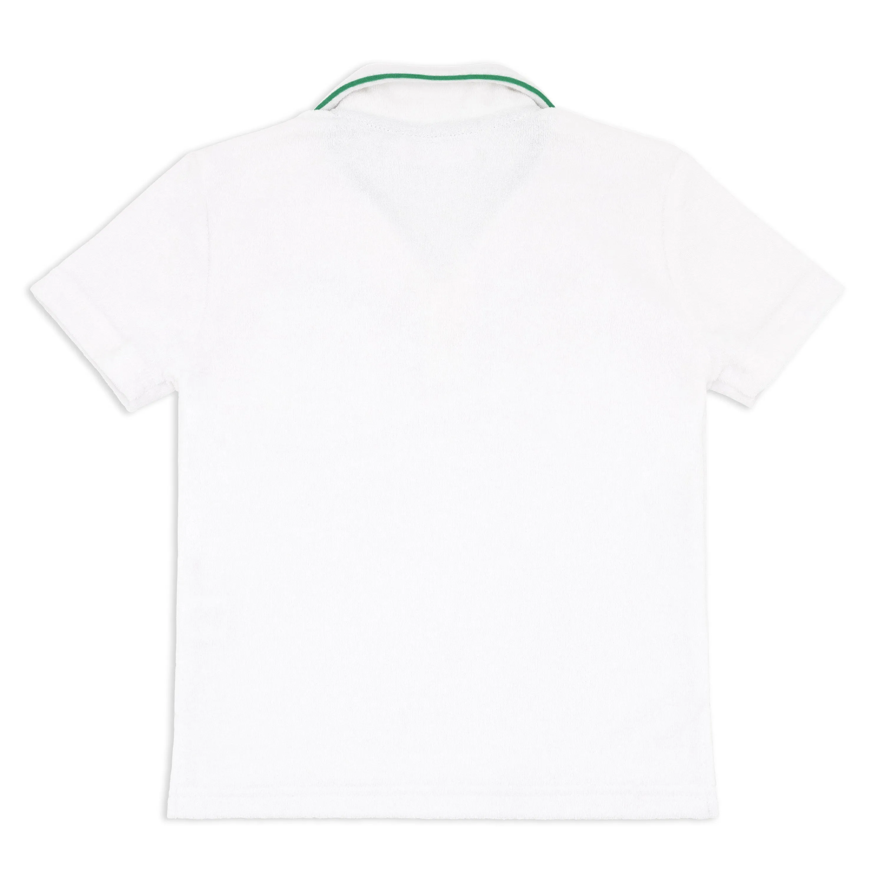 White Terry Polo With Green Trim
