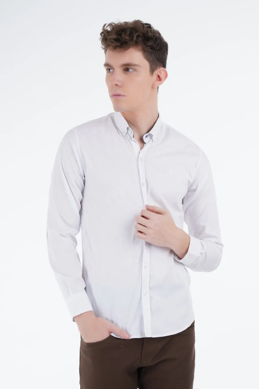 White Textured Shirt
