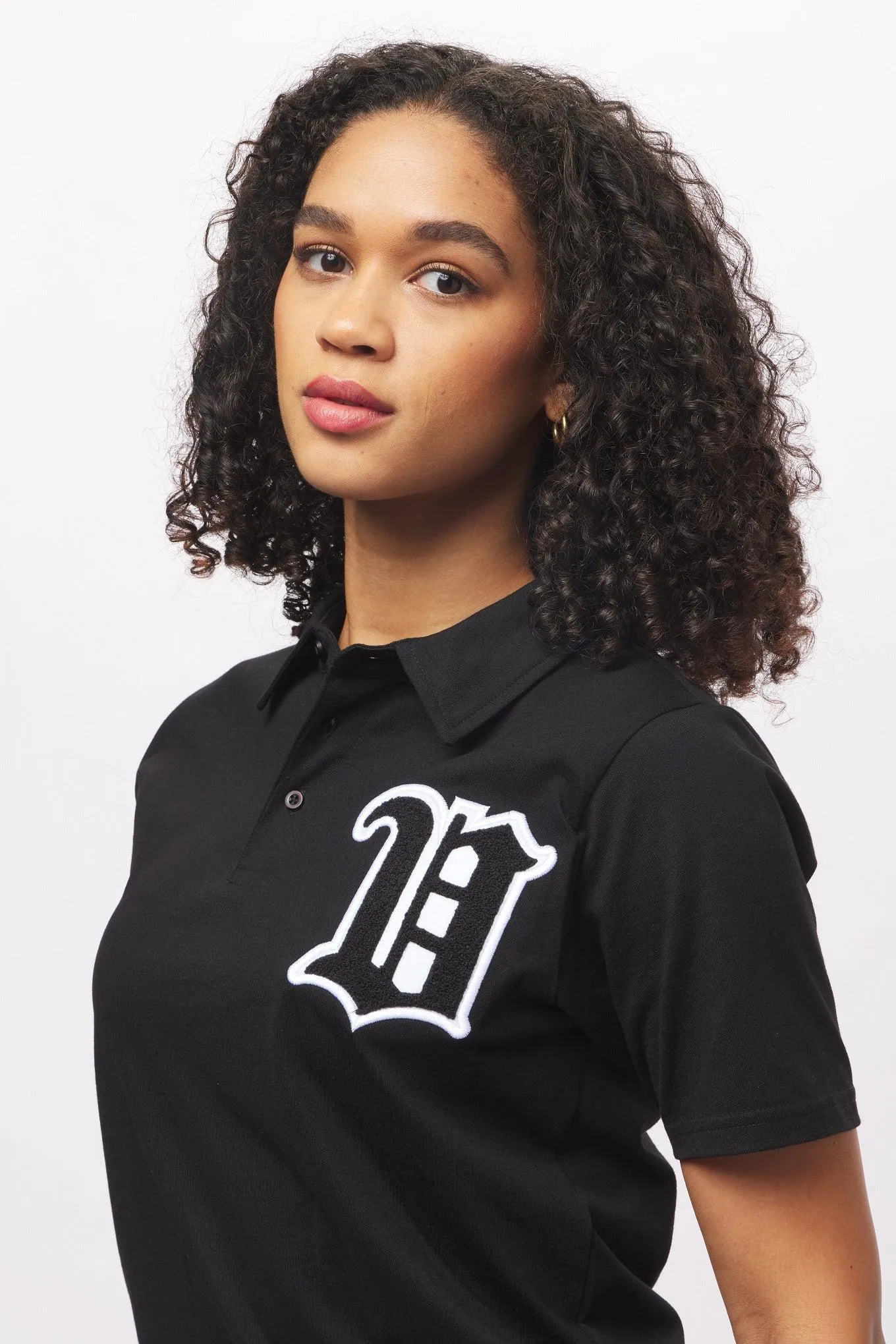 Women's - House of V - Black Varsity Chenille Patch Polo
