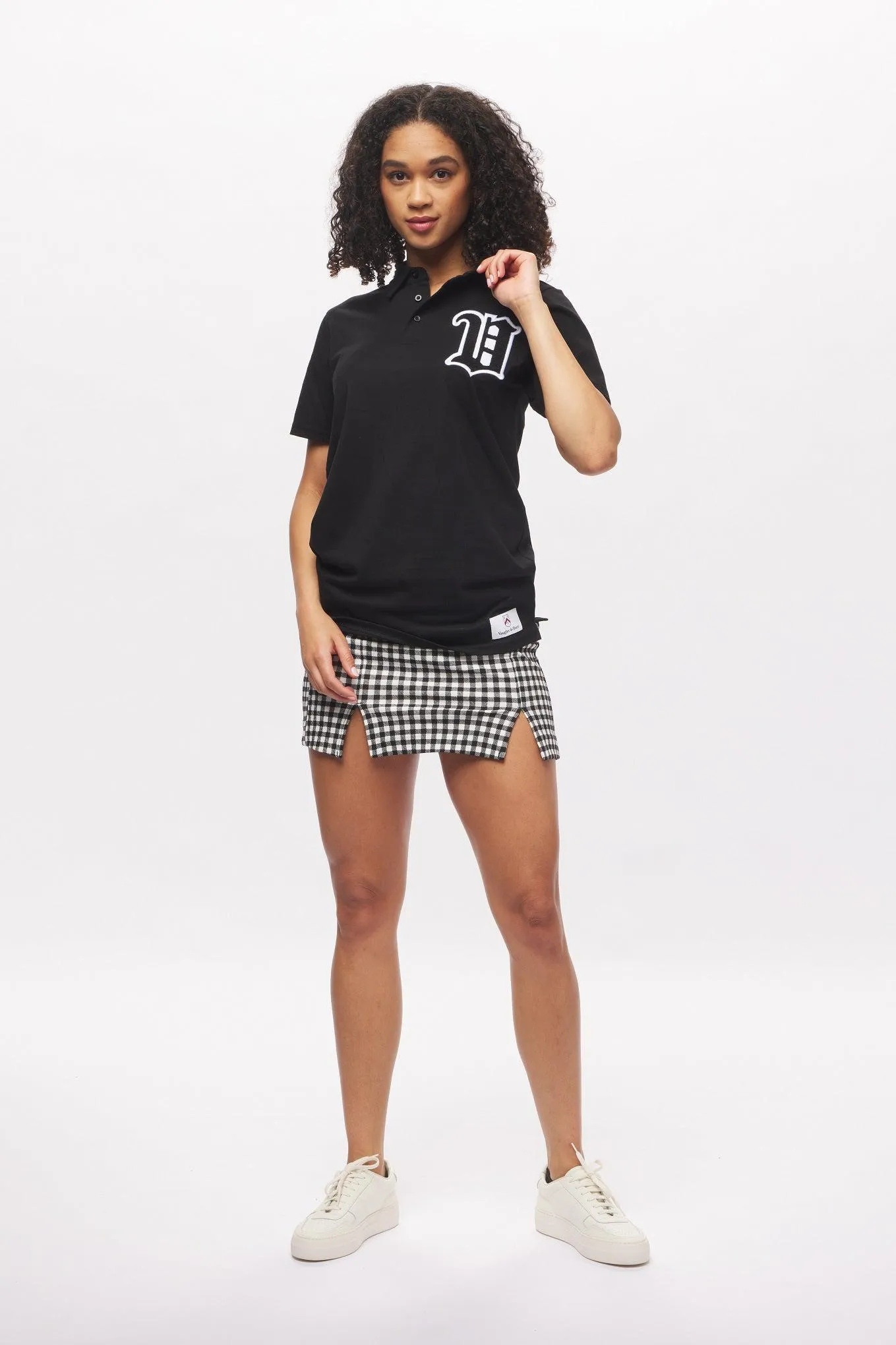 Women's - House of V - Black Varsity Chenille Patch Polo