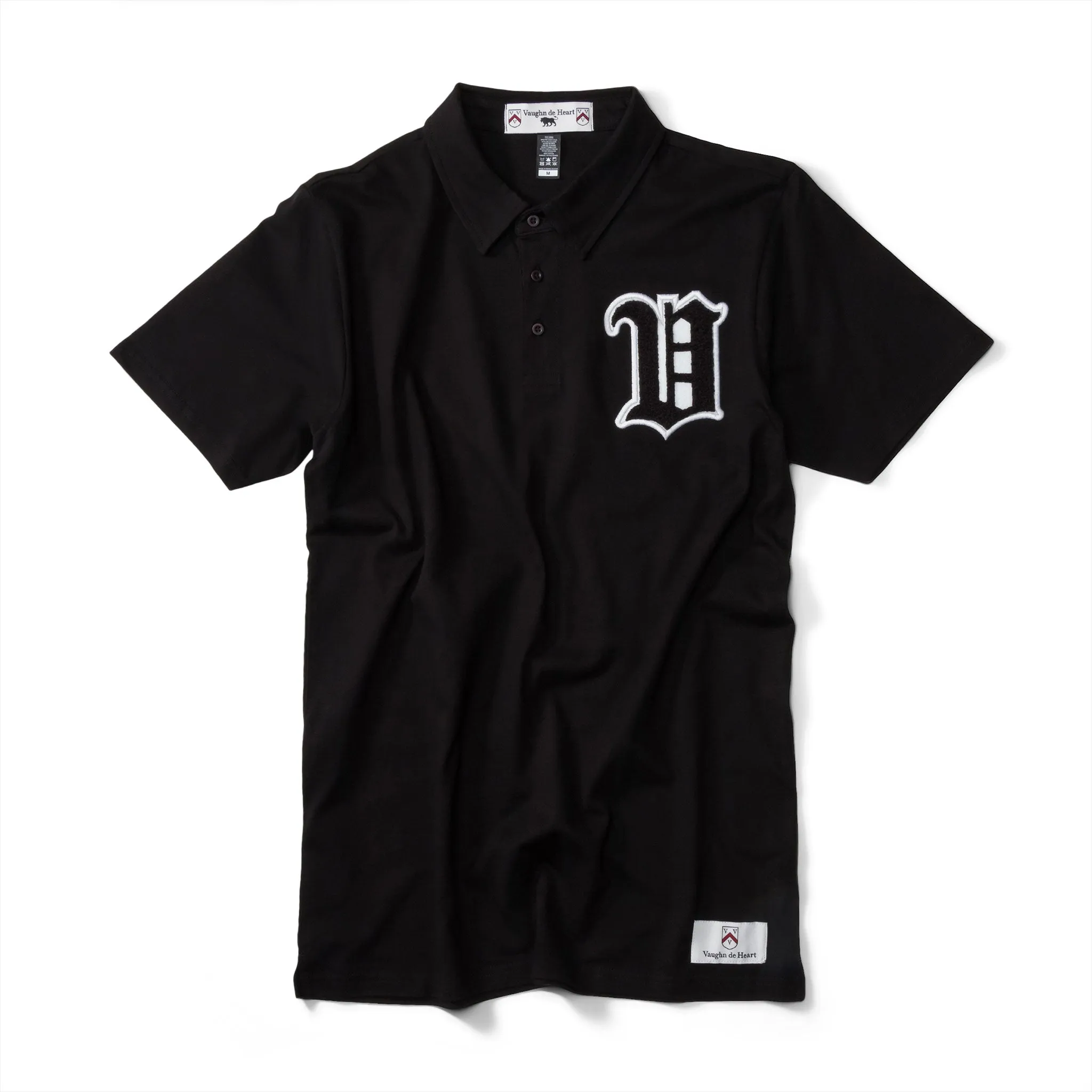 Women's - House of V - Black Varsity Chenille Patch Polo