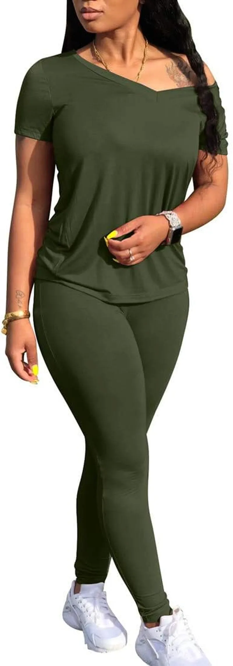 Workout Long Leggings Elegant Sleeve 2-Piece Jogger & Tracksuit Set Women's - Chic Proactive support Top