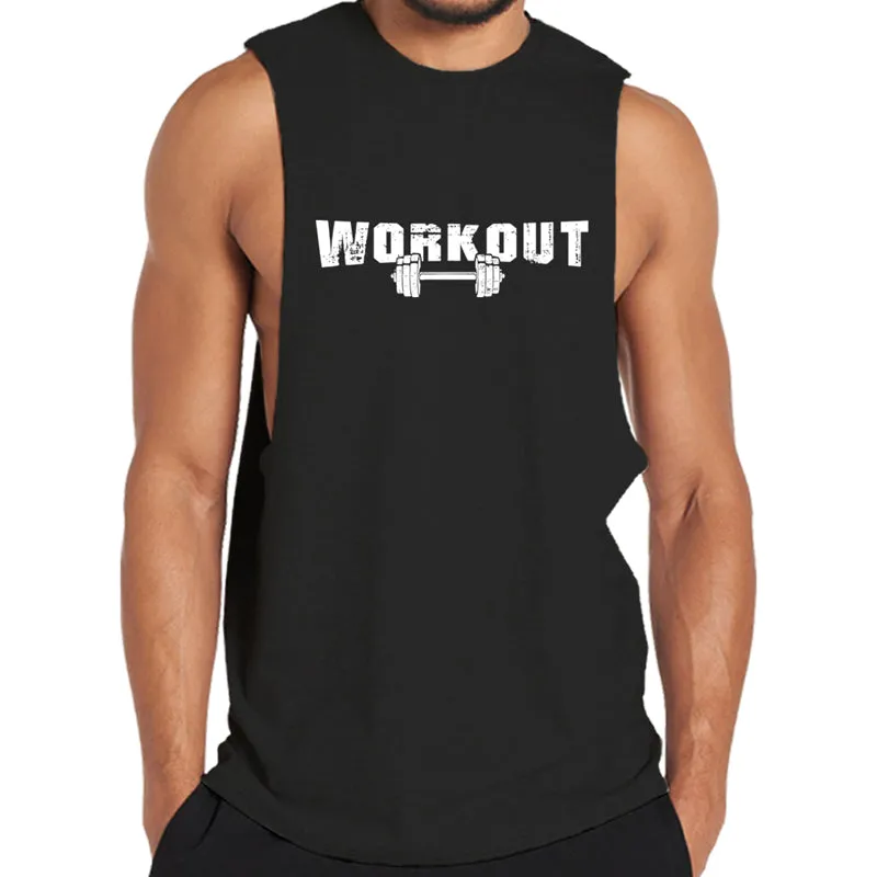 Workout Print Graphic Tank Top