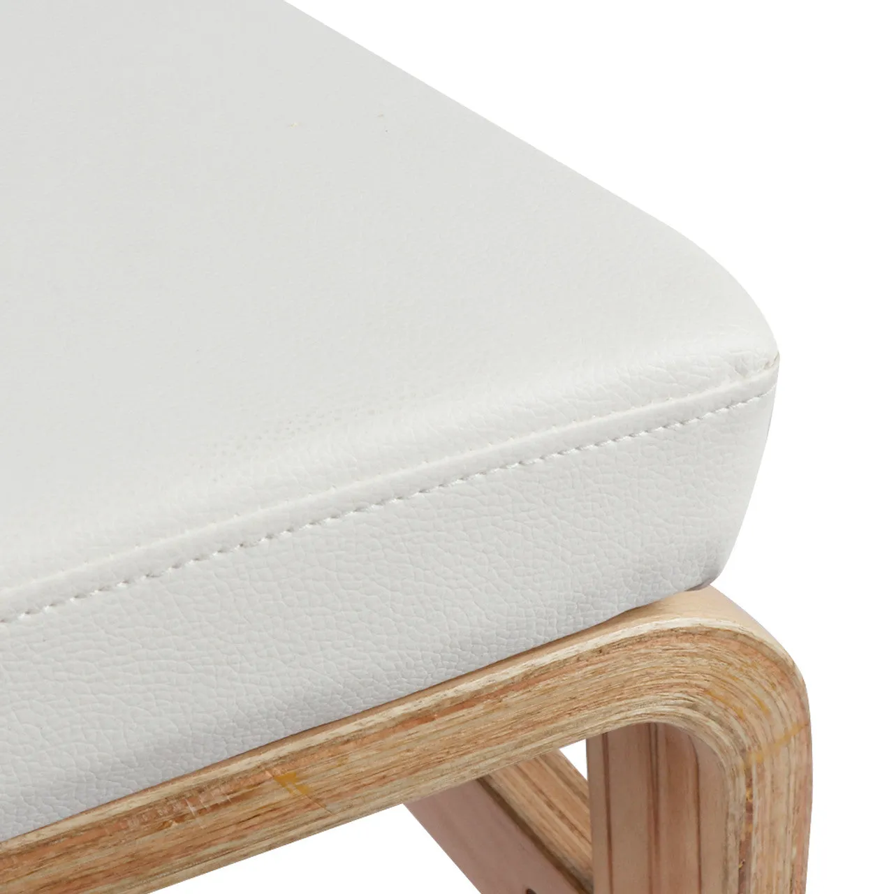 Yoga Headstand Bench Wood PU Pad Steady Inversion Chair White
