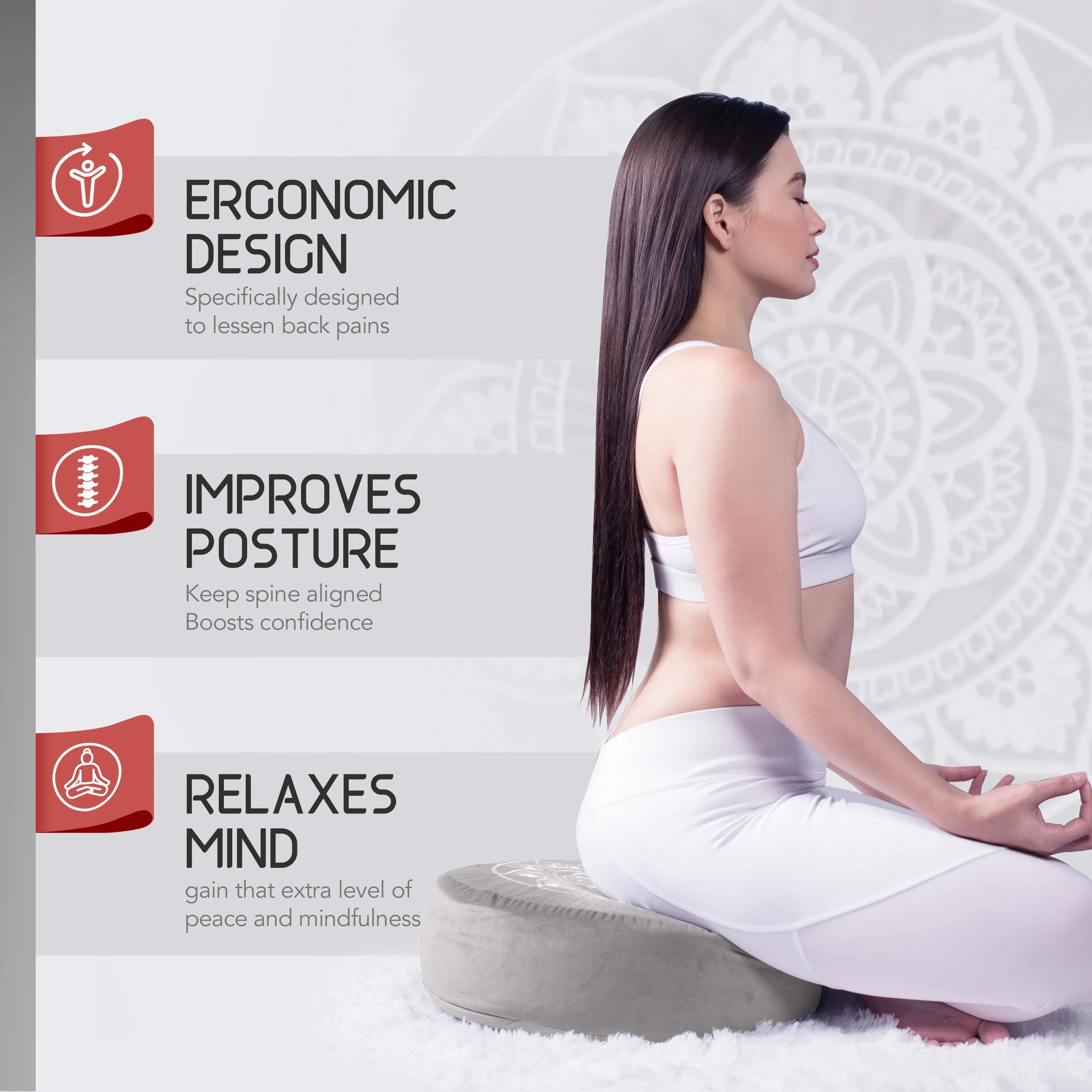 Yoga Round Meditation Cushion Floor Support Pillow