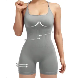 Yoga Set Women Fitness Rompers Sexy One Piece Strap Tummy Control Padded Sports Bra Workout JumpSuits Sportswear Seamless